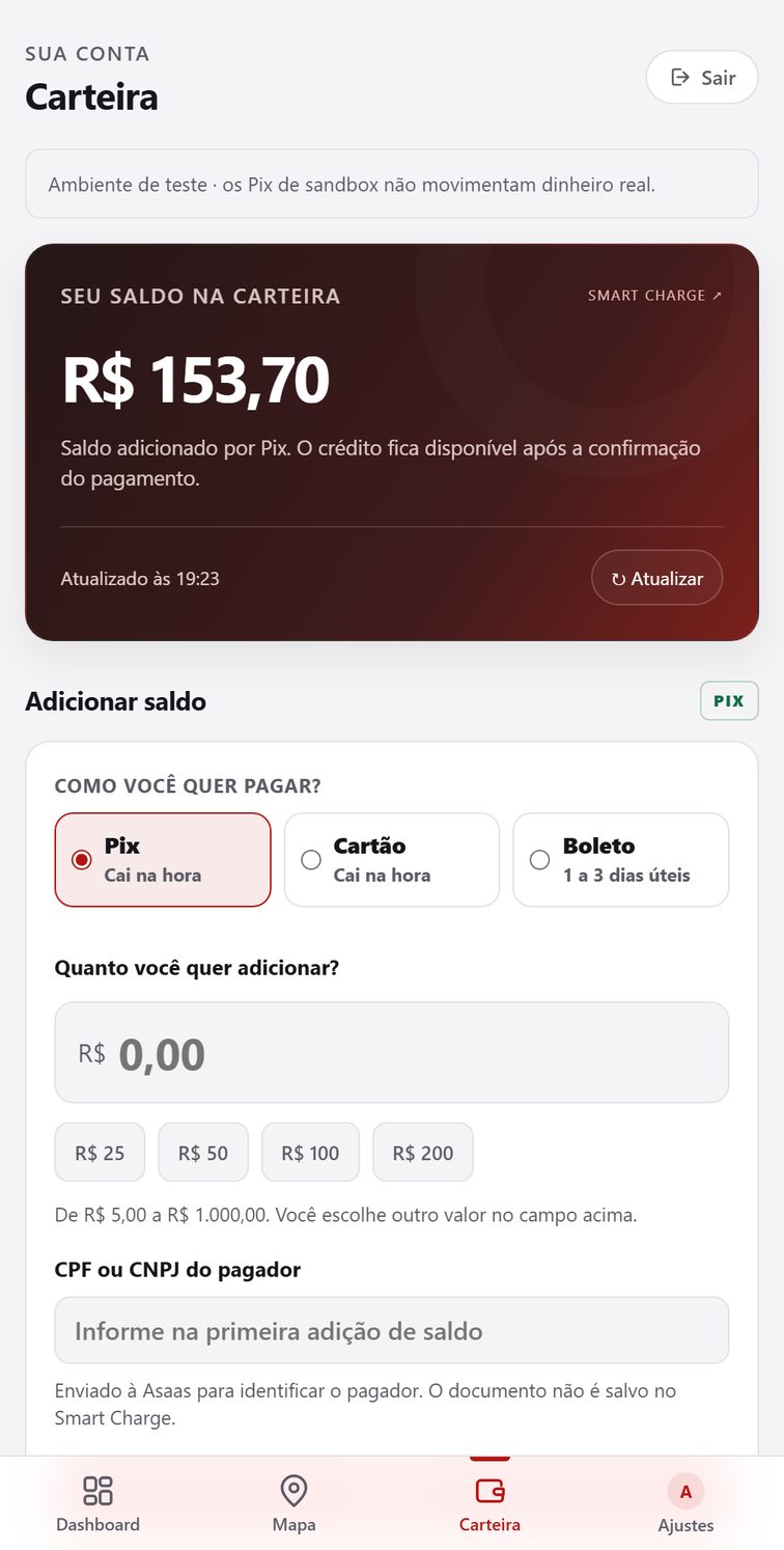 Carteira do aplicativo: saldo de R$ 153,70 e o extrato com recargas, reserva e estorno.